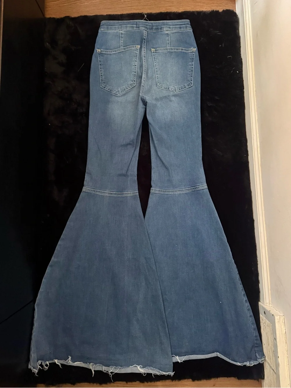 We The Free Light Blue High-Rise Wide Leg Flare Jeans